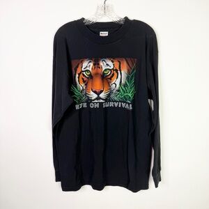 Vintage Tiger Nature Long Sleeve Shirt Large Men’s 90s USA Made Animals